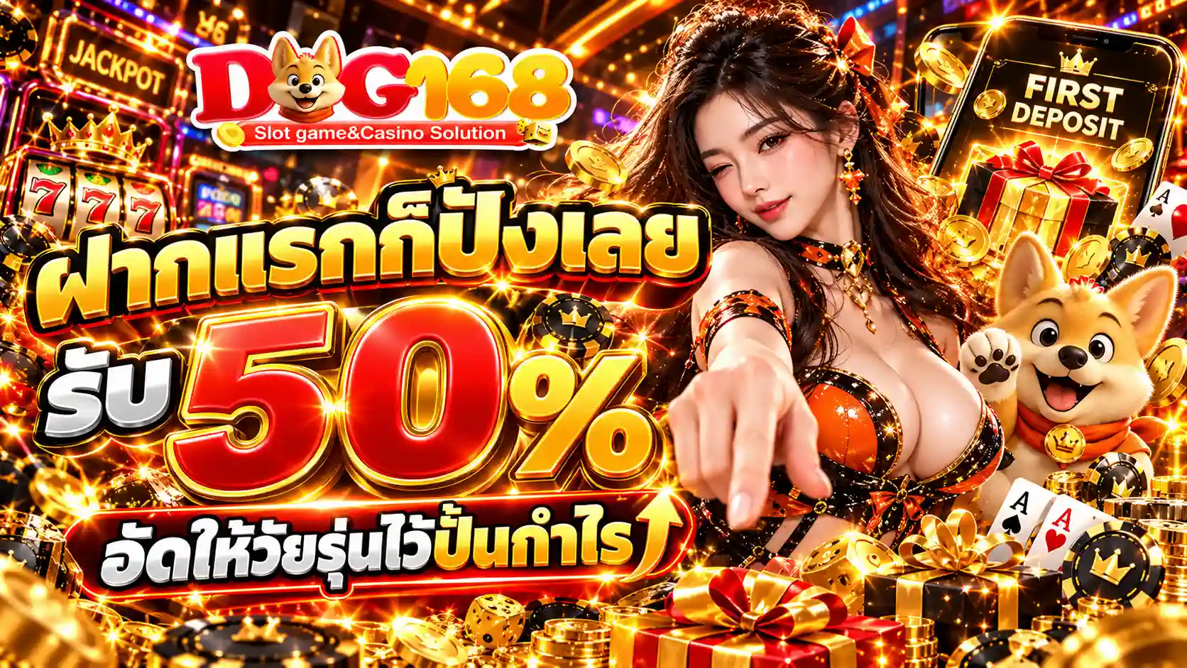 โปรฝากแรกรับ50-dog168